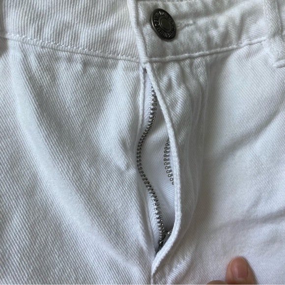 Forever 21 100% Cotton Distressed Lace Up Denim Shorts Size 29 - Picture 3 of 13